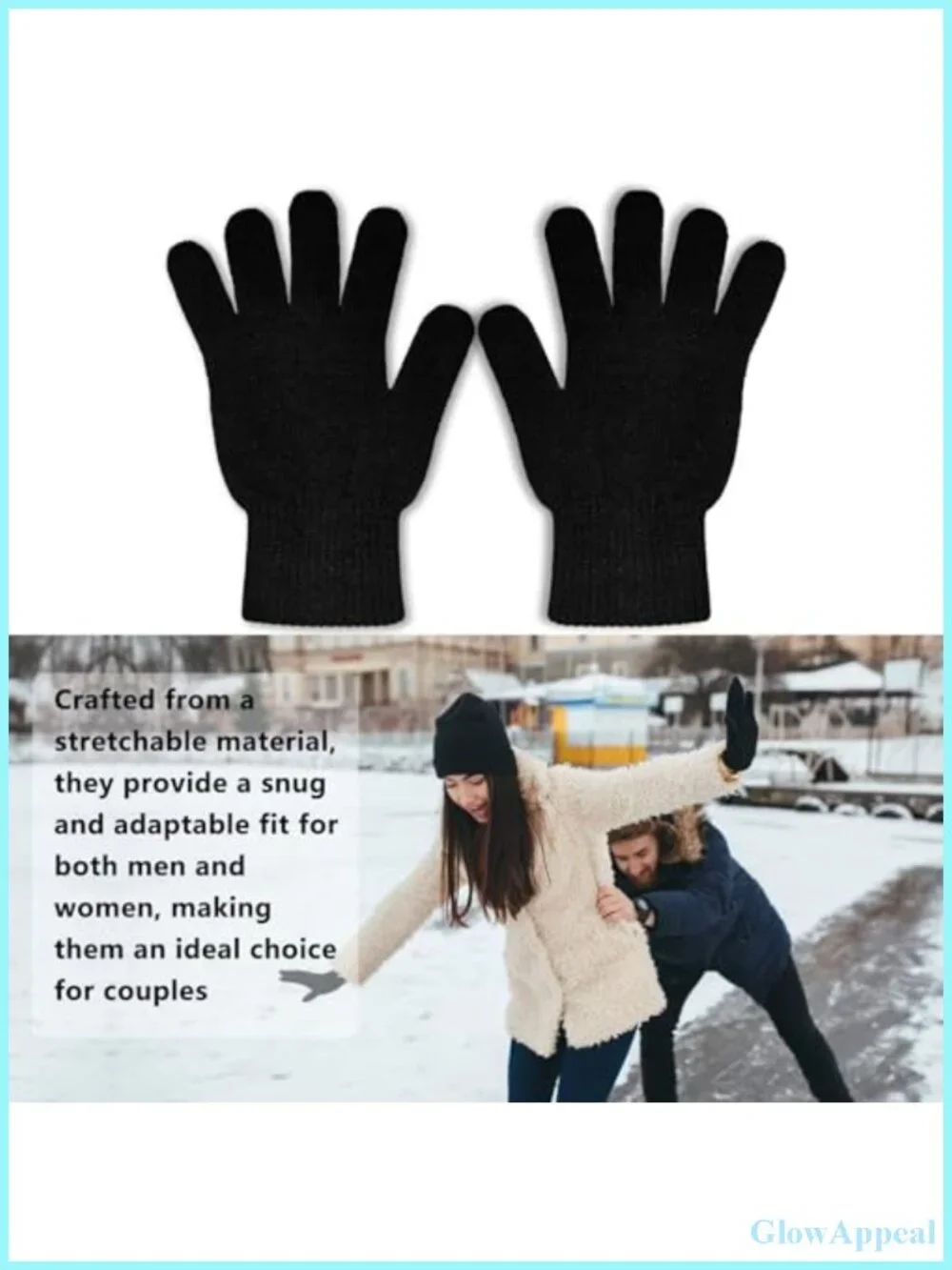 3 Pairs Winter Magic Gloves Adults Warm Knit Stretchy Unisex
